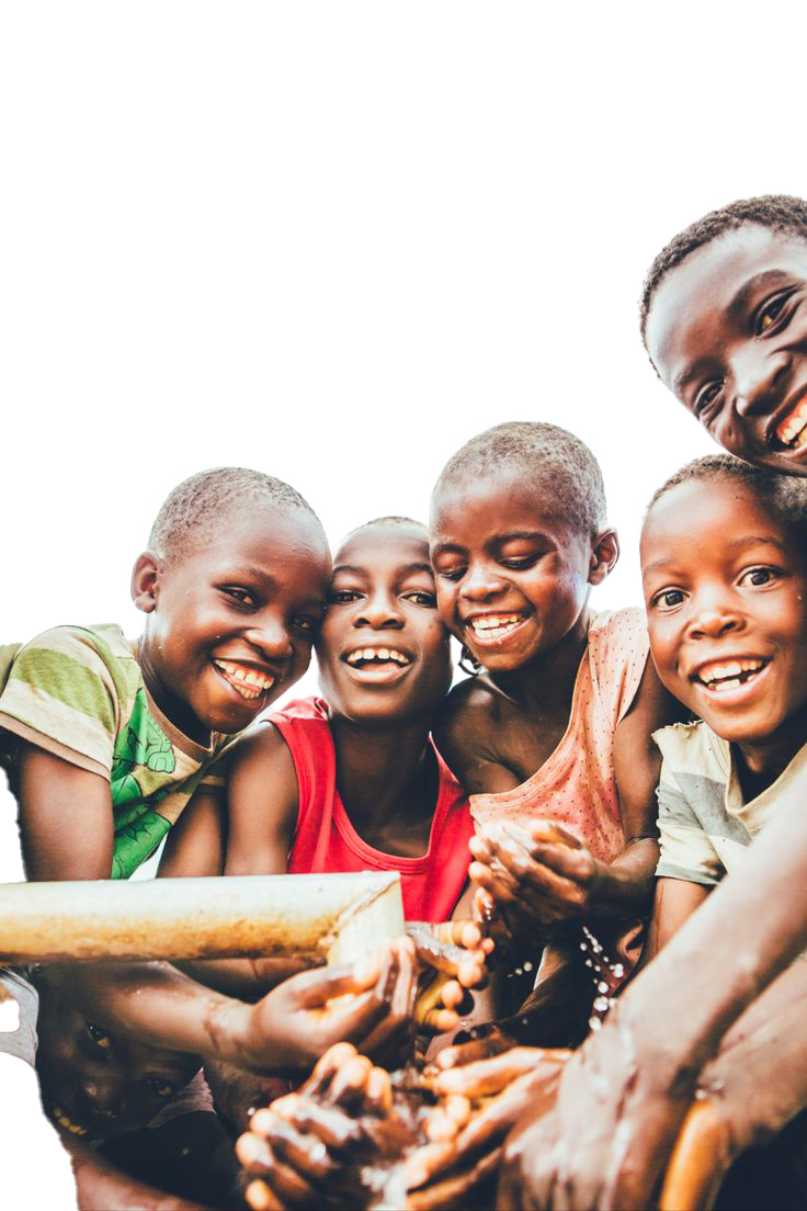 Happy children benefiting from NGO work